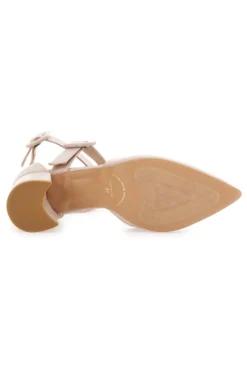 Décolleté da donna beige con cinturini incrociati Francesca Gritti 8012