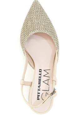 Décolleté da donna beige con strass e cinturino slingback Pittarello Glam 3124