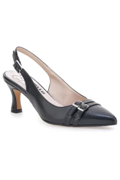 Décolleté da donna nero con fibbie slingback Pittarello Glam 34388