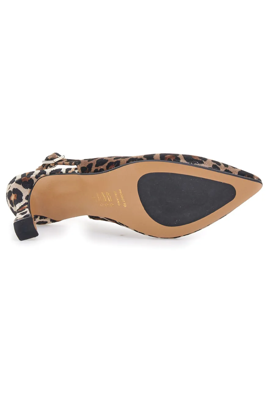 Décolleté Leopardate Slingback con Tacco Medio PITTARELLO GLAM 2371