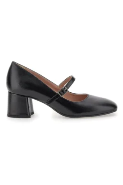 Décolleté Mary Jane Nere Tacco 5 cm Made In Italy Pittarello Class 710