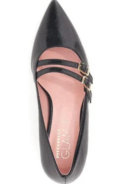 Décolleté Nere Con Cinturini e Tacco Basso Pittarello Glam 3662T