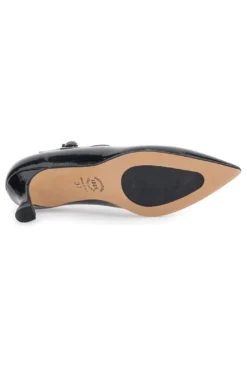 Décolleté nere effetto vernice con cinturino a T Pittarello glam 1300