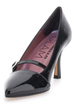 Décolleté nere verniciate con cinturino Pittarello glam 63100