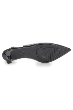 Décolleté Nero vernice slingback tacco medio Mon dieu FDS246C