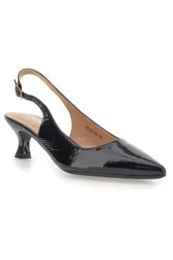 Décolleté Nero vernice slingback tacco medio Mon dieu FDS246C