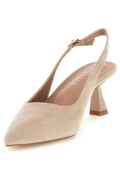 Décolleté slingback beige in tessuto effetto soft touch First lady P671