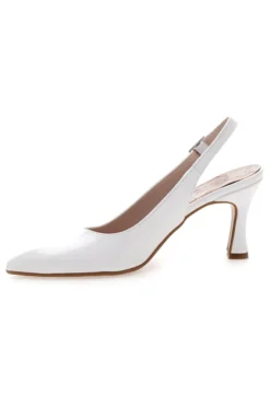 Décolleté slingback bianche a punta con tacco medio Pittarello Romantic 5371