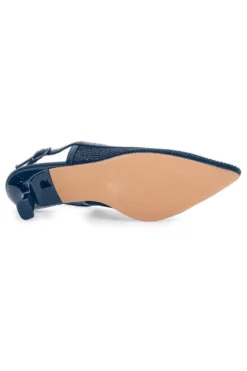 Décolleté slingback nere con strass e tacco basso Mon Dieu 632