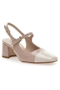 Décolleté Slingback Nude con Tacco a Blocco e Punta Squadrata PITTARELLO C508