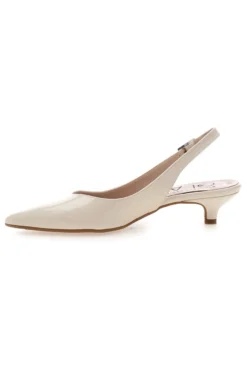 Décolleté slingback panna con tacco Pittarello Glam 3135