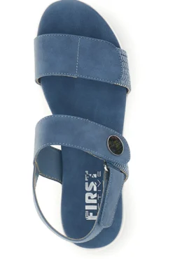 Denim blaue Sandalen mit Keil First active 4