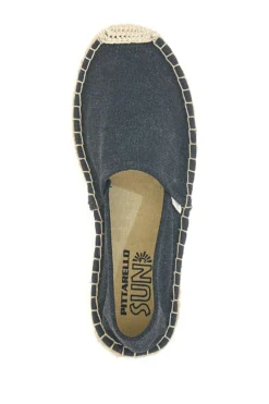 Espadrillas nere in tessuto con suola con ricamo in corda PITTARELLO SUN SGMS2520