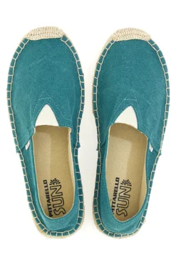 Espadrillas verde petrolio in tessuto con suola in corda PITTARELLO SUN SGMS2510