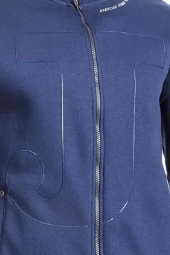 Felpa blu con zip e maxi logo frontale Joma Urban Street Full Zip Sweatshirt
