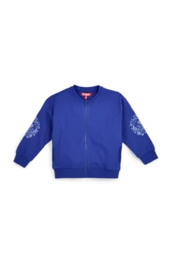 Felpa blu con zip e stampa decorativa Pitt kids PT-G-F-9017