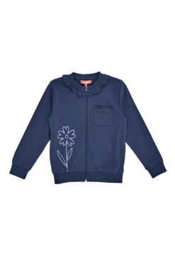 Felpa Girocollo con Cerniera Blu Pitt Kids 05056