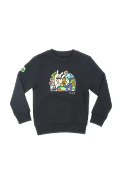 Felpa Girocollo Nera Con Disegni PITT KIDS 6012