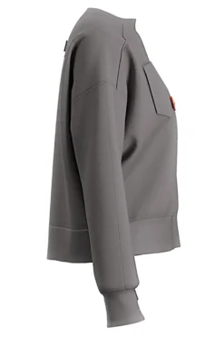 Felpa grigia con tasca frontale e dettagli tecnici Joma Step Sweatshirt Gray