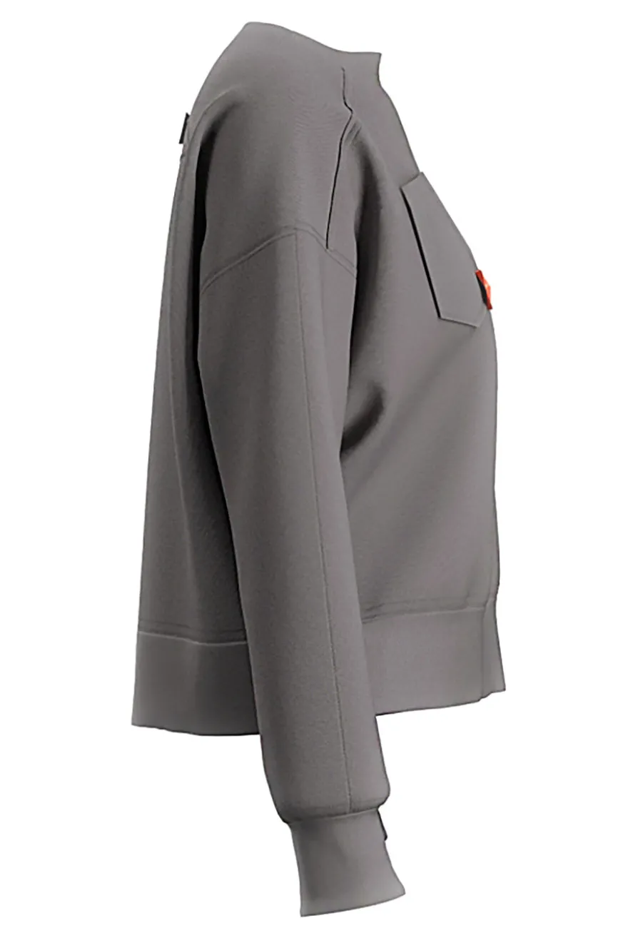 Felpa grigia con tasca frontale e dettagli tecnici Joma Step Sweatshirt Gray