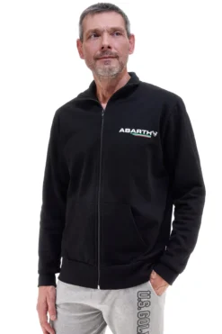 Felpa nera full zip 100% cotone Abarth AH002ZP