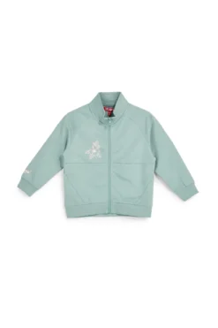 Felpa verde con zip e stampa floreale Pitt kids PT-G-F-9006