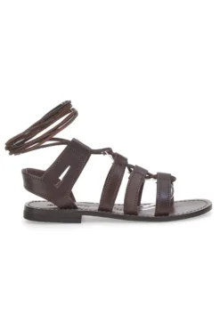 Flache Schnürsandalen Mio Tempo 1369 Braun