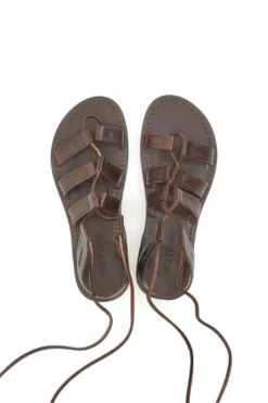 Flache Schnürsandalen Mio Tempo 1369 Braun