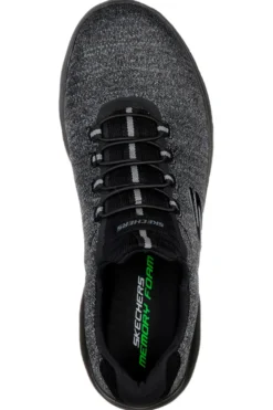 Forton Skechers Memory Foam Summits Schwarze Slip-On-Sneaker