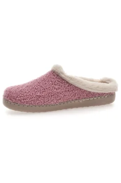 Gaia Mania GG549 Rosa Hausschuhe aus Stoff mit Teddy-Effekt und Fellfutter