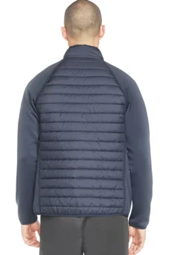 Giacca imbottita blu con maniche in maglia Skechers JA141