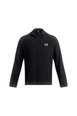 Giacca nera leggera con cappuccio Under Armour VIBE WOVEN JACKET