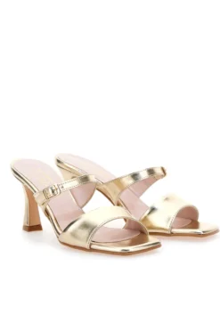 Goldene Mules-Sandalen mit Pittarello-Glam-Absatz 3631