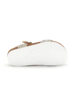 Goldfarbene Sandalen aus echtem Leder mit Glitzer Pittarello bio 257A007SR