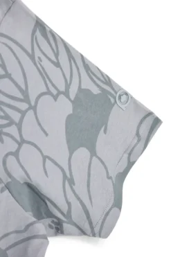 Graues Baumwoll-T-Shirt mit Blumendruck Boardman Alpha pt-m-t-9063