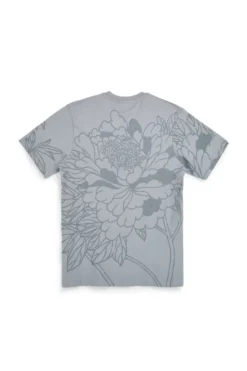 Graues Baumwoll-T-Shirt mit Blumendruck Boardman Alpha pt-m-t-9063