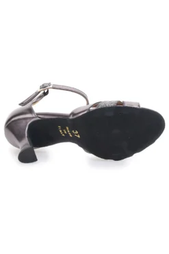 Graue Tanzsandalen mit Stilettoabsatz und Ledersohle Mon Dieu Musique 220