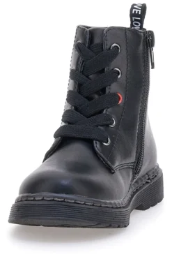 Grazia 1620 schwarze Stiefeletten mit Schriftzug und Glitzer
