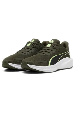 Grüne Laufschuhe mit weißer Sohle Puma Skyrocket Lite