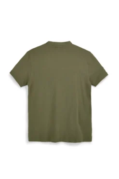 Grünes koreanisches Hals-T-Shirt mit Knöpfen Pittarello Tierra NBY3032