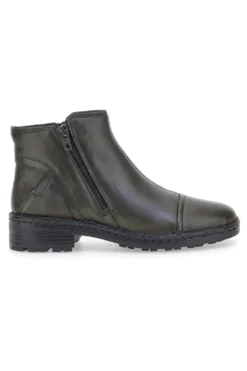 Grüne Stiefeletten aus echtem Leder mit seitlichen Reißverschlüssen Plocadi 379018