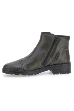 Grüne Stiefeletten aus echtem Leder mit seitlichen Reißverschlüssen Plocadi 379018
