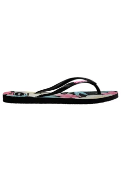 Havaianas Slim Floral Schwarz-Rosa Flip-Flops