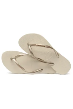 Havaianas Slip Top Cremefarbene Flip-Flop-Hausschuhe