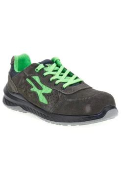 Herren grau-grüne Leder Sicherheitshalbschuhe U. Power Denver S ESD