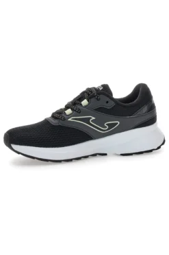 Joma Meta Lady 2501 Schwarze Mesh-Laufschuhe mit weißer Sohle