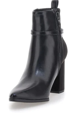 Le Havre Paris 6001 Schwarze Stiefeletten mit hohem Absatz und Knöchelriemen