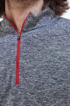 Maglia con Mezza Zip Grigio Melange Skechers Godri Charger Surge