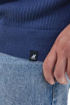 Maglia polo blu in cotone lavorato U.S. Golf Club US51228M