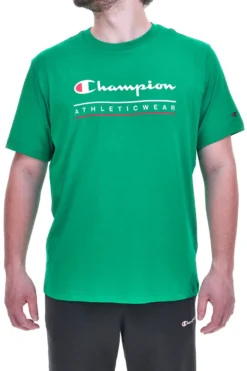Maglietta a Maniche Corte Verde Con Logo sul petto Champion 220772